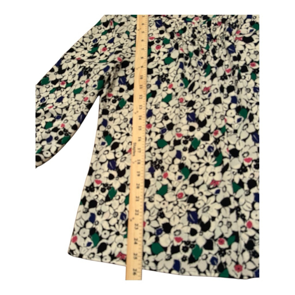 Women's TALBOTS Floral Blouse S White Black - Picture 7 of 7